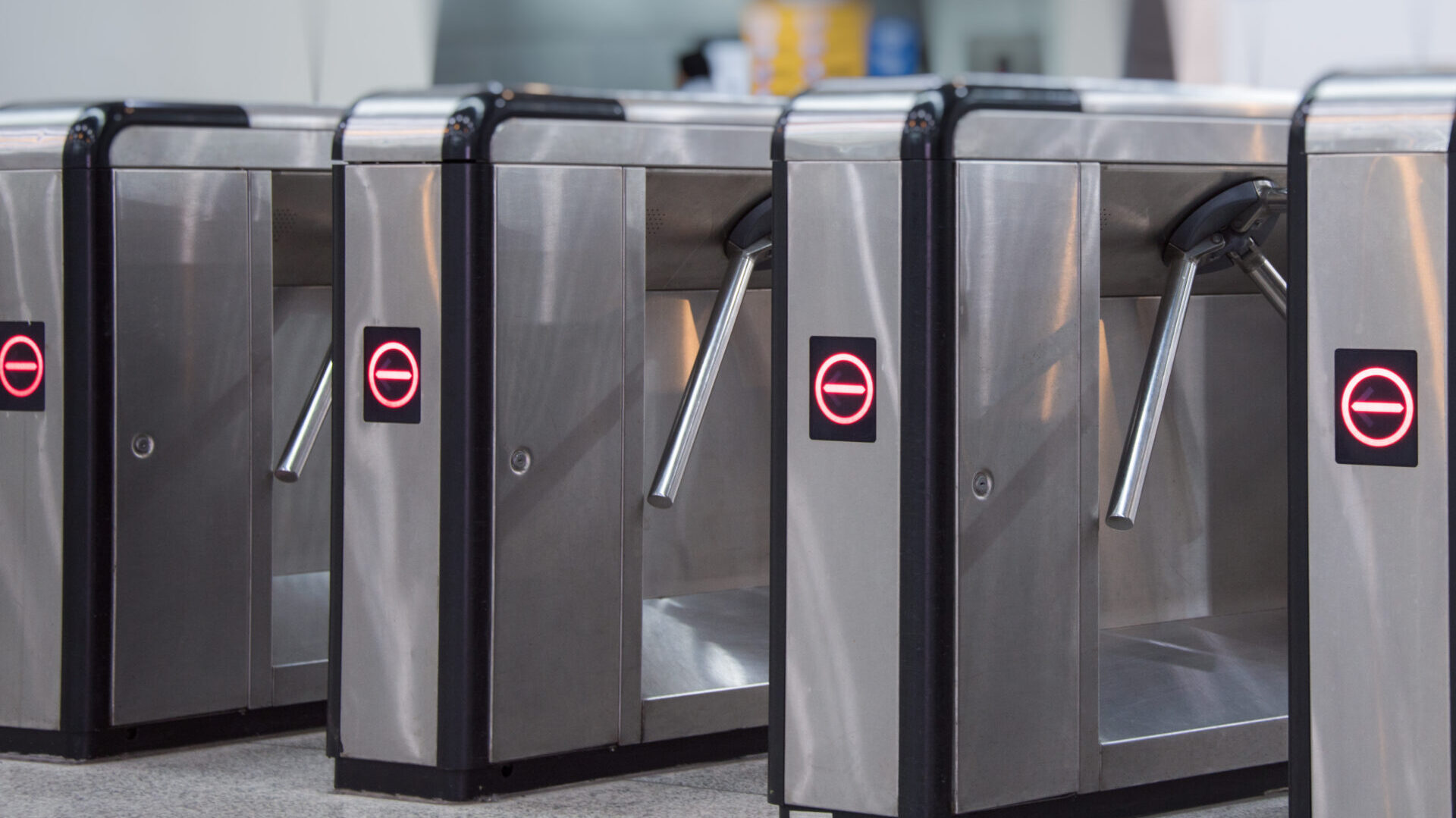 Ticket barriers at subway entrance